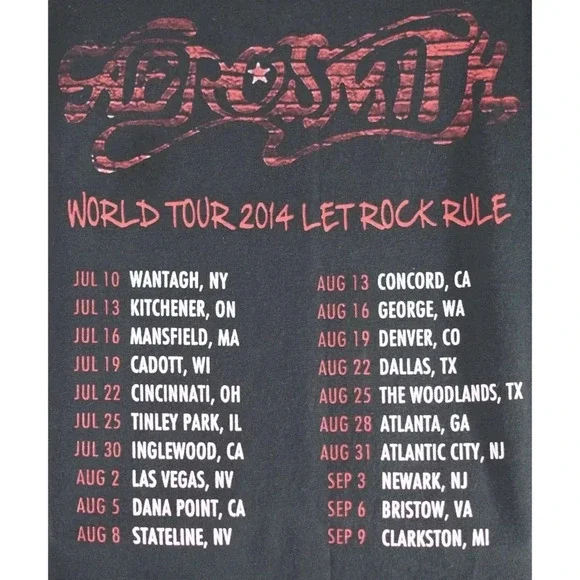 Aerosmith Let Rock Rule Tour 2014 T Shirt Size XL - Picture 5 of 8